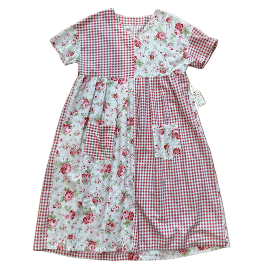 Patchwork Gingham Floral Dress by Jenette Textiles