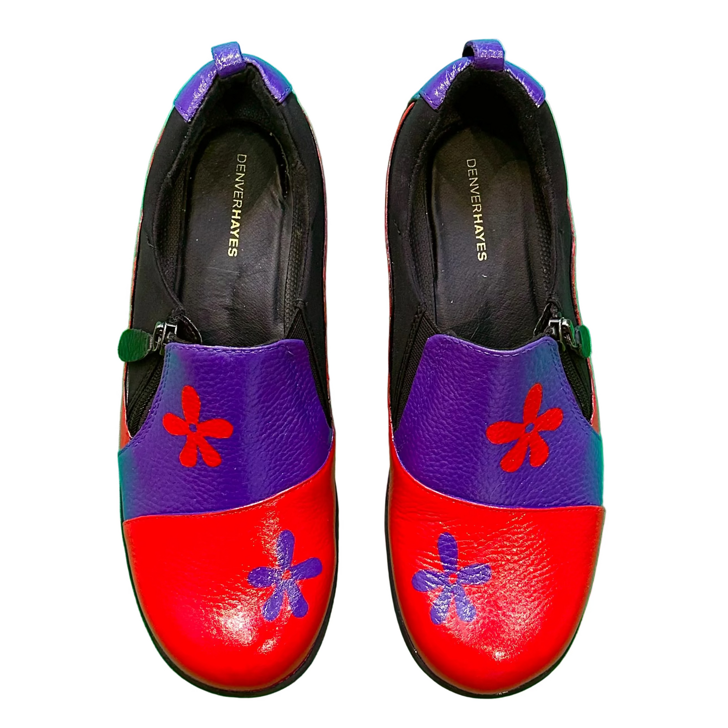 Red & Purple Daisy Loafers (8.5W)