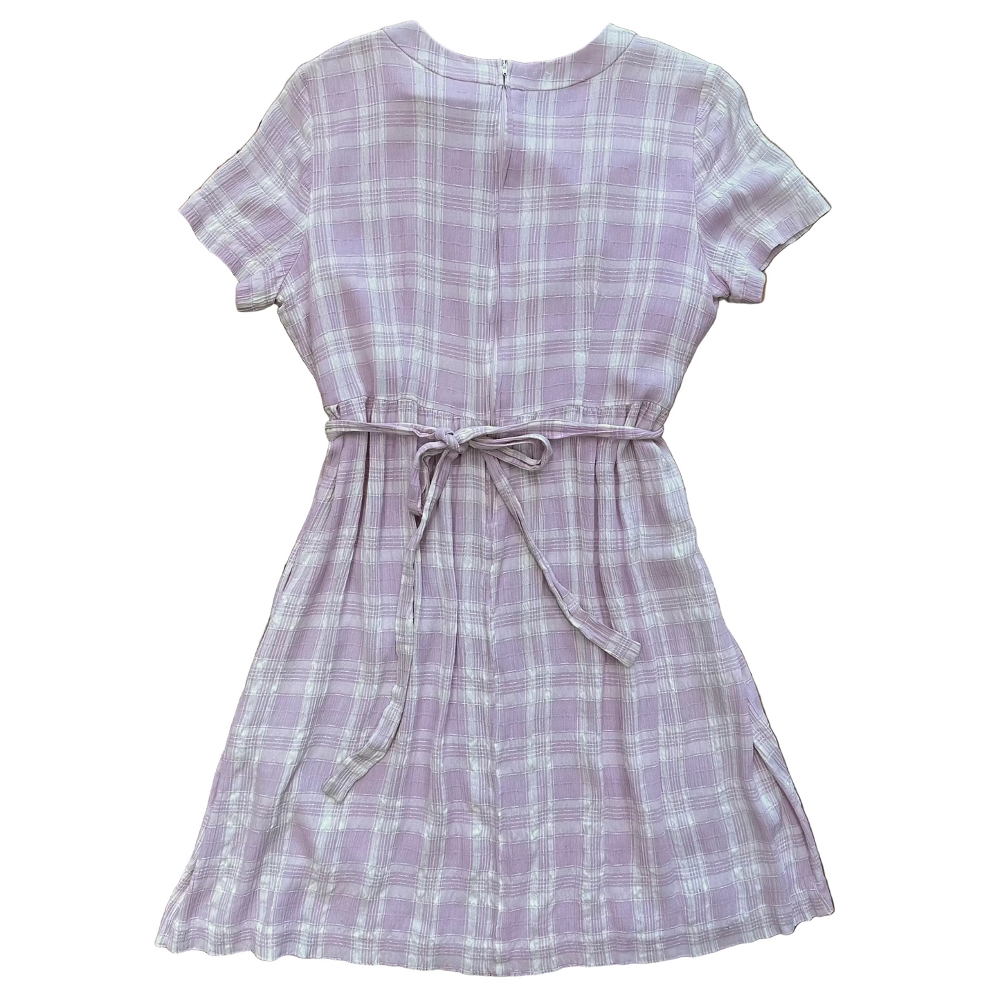 90s Cottage-core Plaid Dress - M