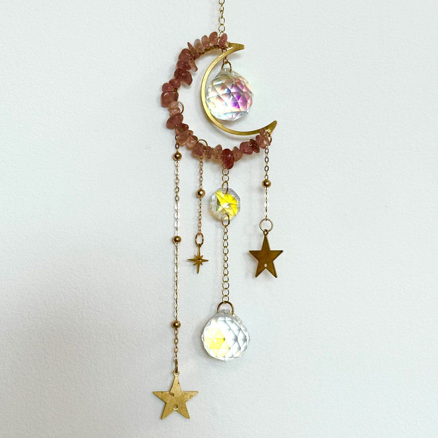 Crescent Moon and Stars Suncatcher  by Sankalpa Studio