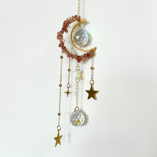 Crescent Moon and Stars Suncatcher  by Sankalpa Studio