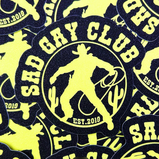 Sad Gay Club Cowboy Sand Glitter Sticker
