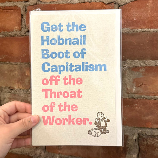 Boot of Capitalism Greeting Card