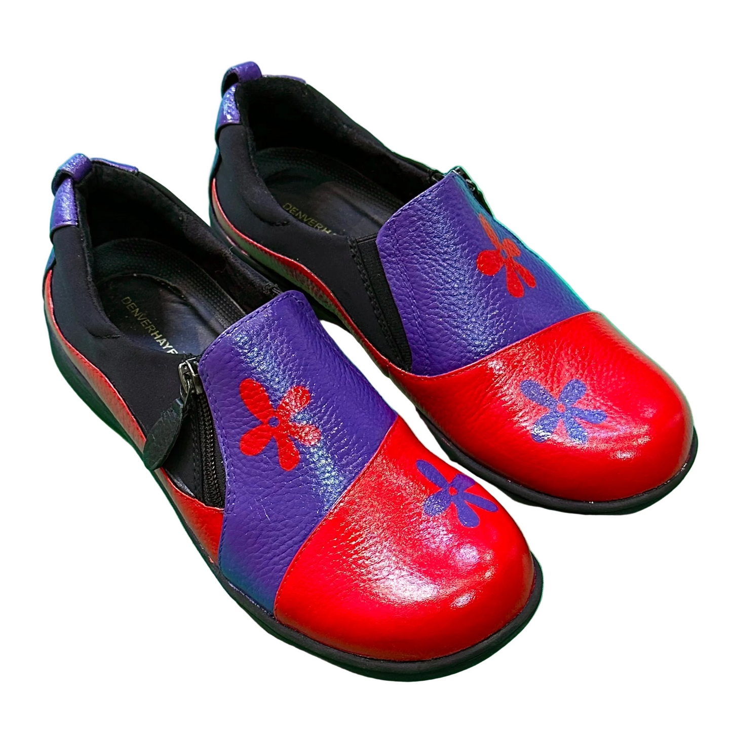 Red & Purple Daisy Loafers (8.5W)