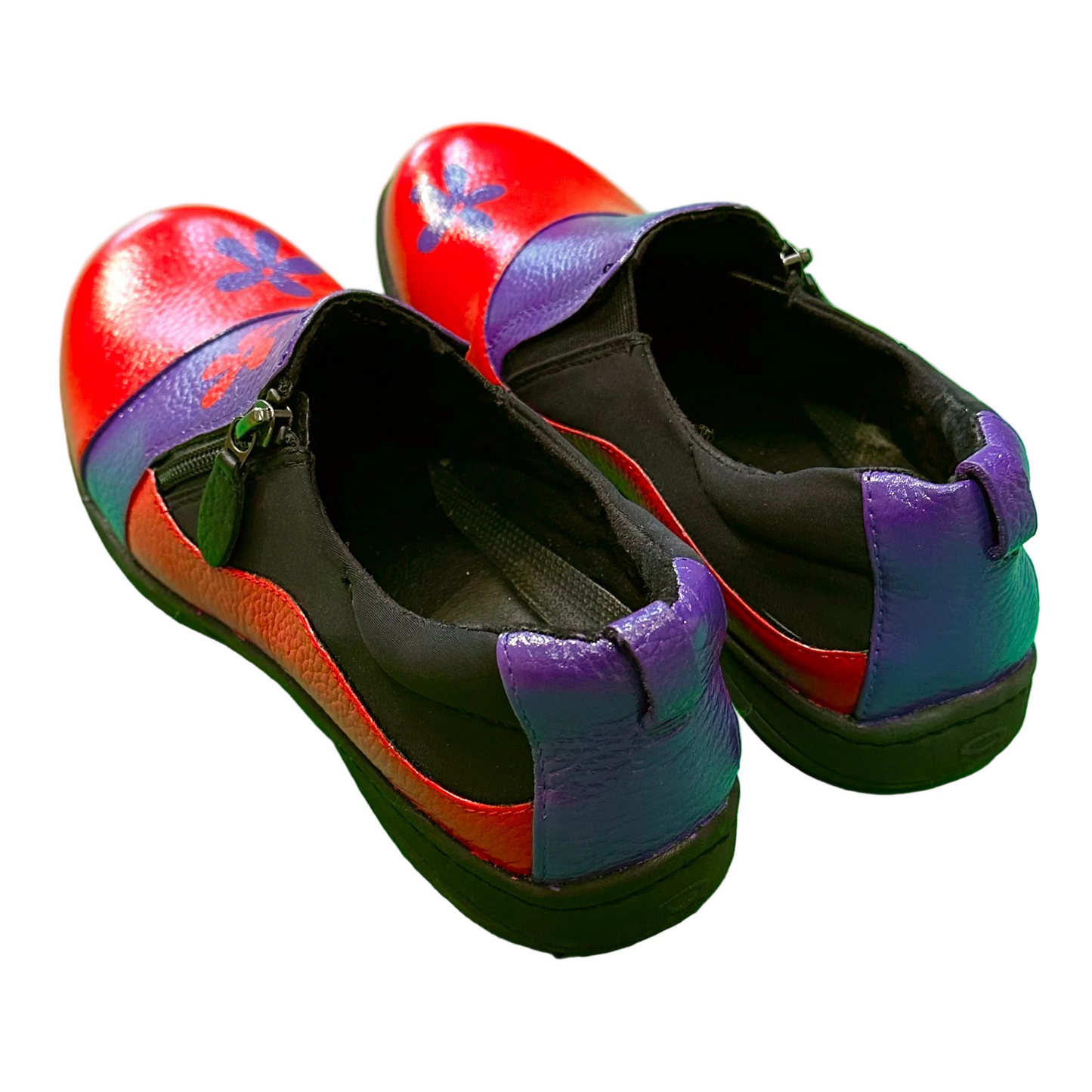 Red & Purple Daisy Loafers (8.5W)
