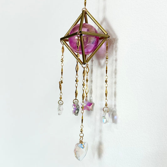 Mini Magenta Aura Suncatcher, Rainbow Maker by Sankalpa Studio