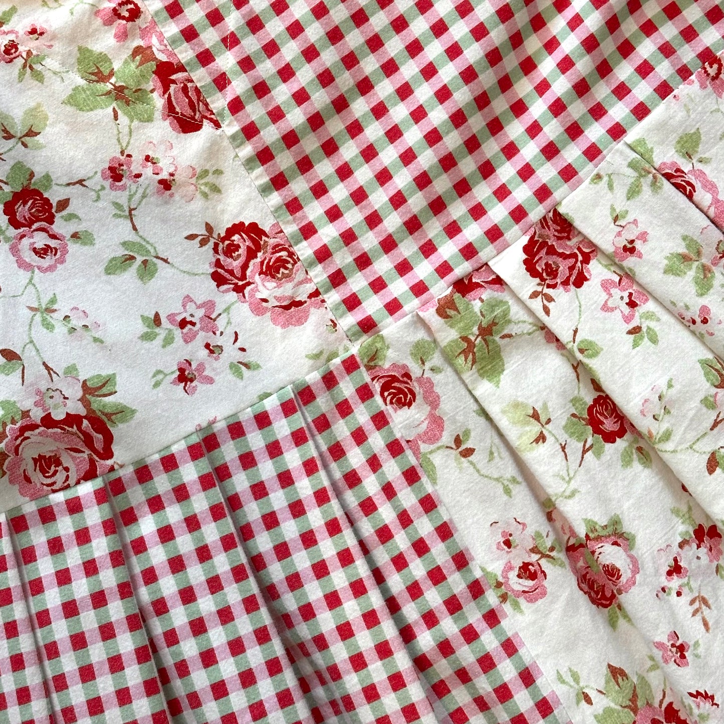 Patchwork Gingham Floral Dress by Jenette Textiles