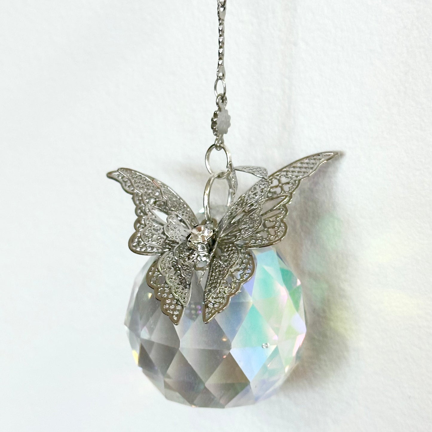 Butterfly Suncatcher, Rainbow Maker - Silver by Sankalpa Studio