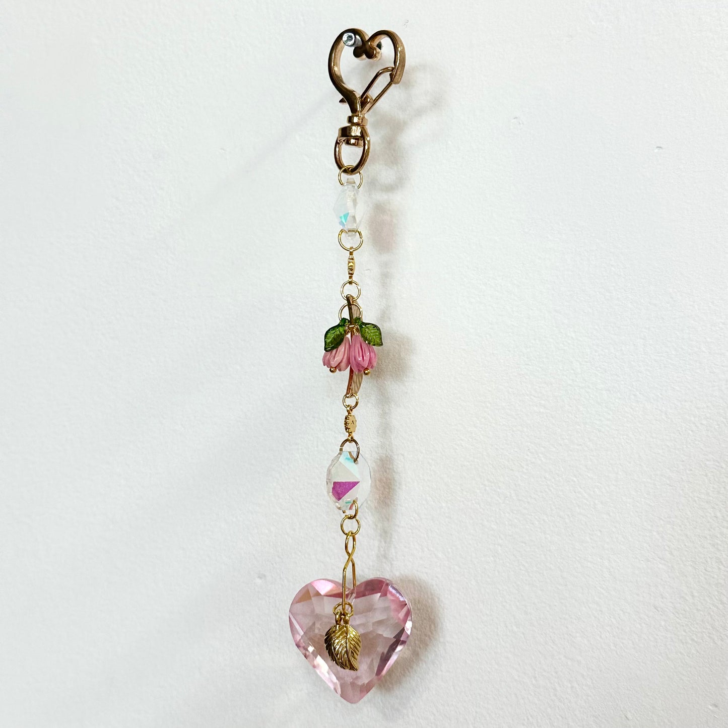 Crystal Heart Keychain Charm  by Sankalpa Studio