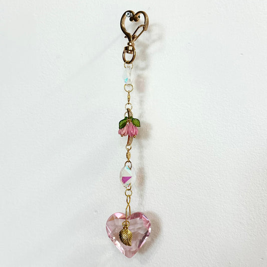 Crystal Heart Keychain Charm  by Sankalpa Studio