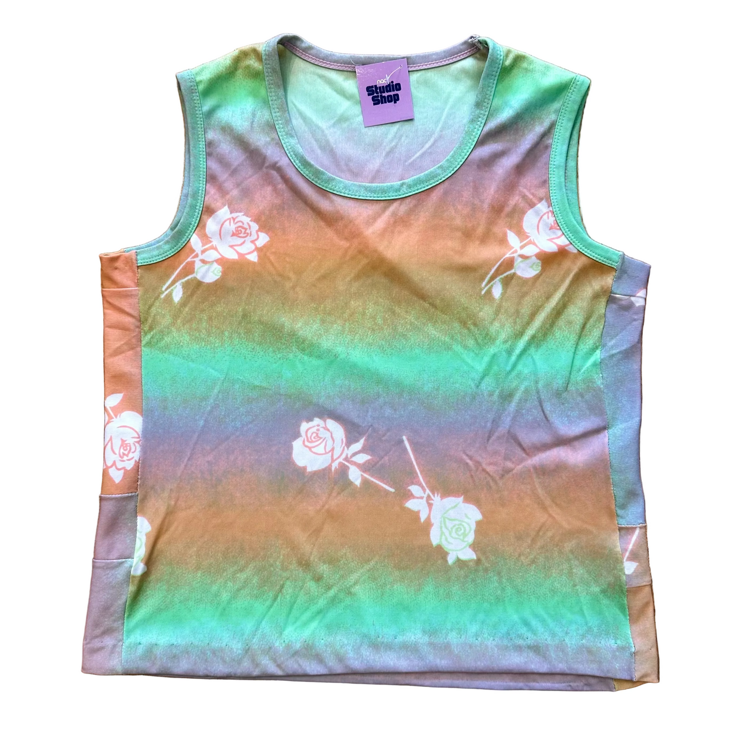 70s Pastel Ombré Rose Tank Top (M)