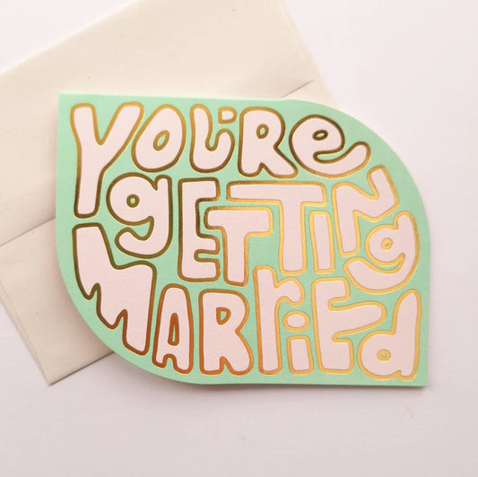Retro Petal Married Card