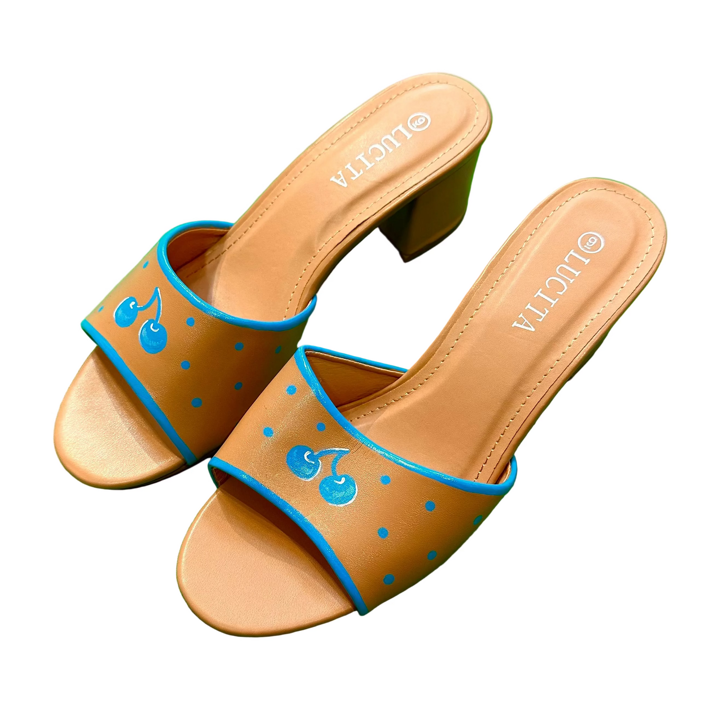 Blue Cherry Mules (9W)