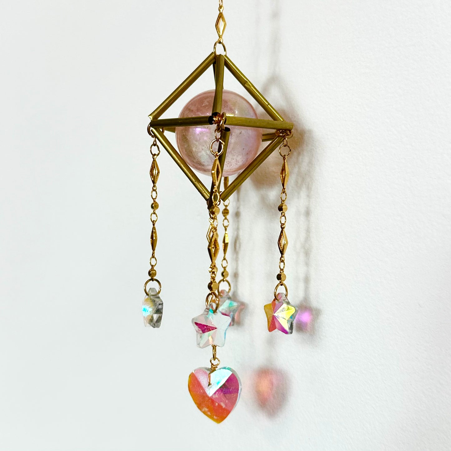 Mini Pink Aura Suncatcher, Rainbow Maker by Sankalpa Studio