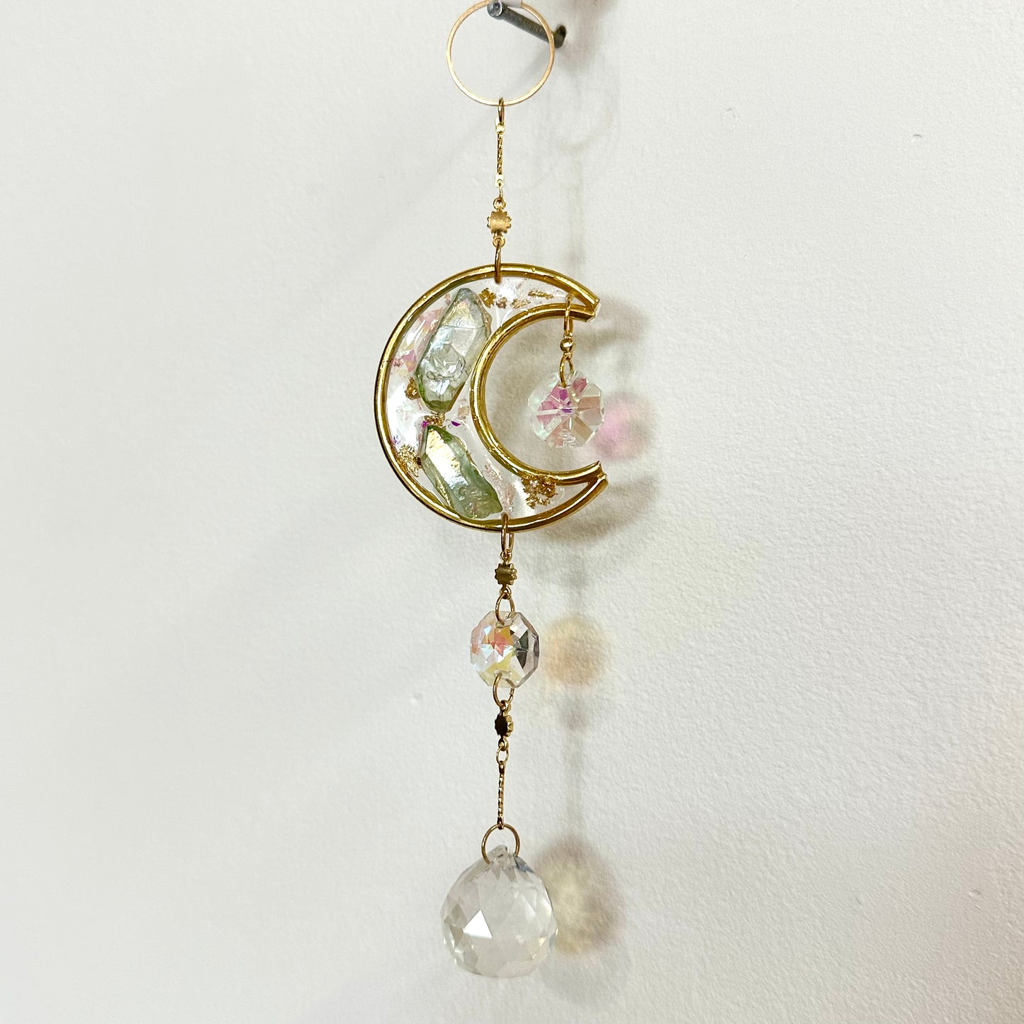 Crescent Moon Crystal Single Strand Suncatcher / Car Charm by Sankalpa Studio