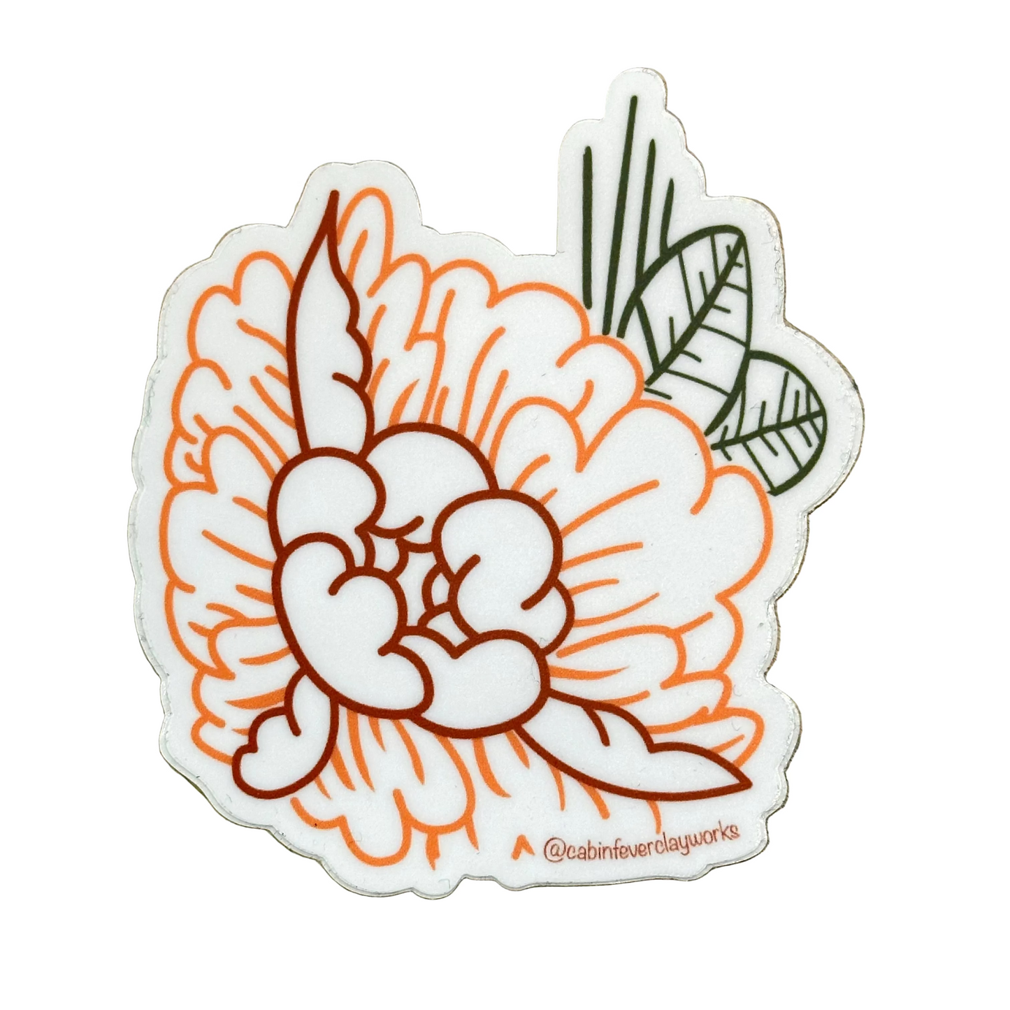 Peony Sticker by Cabin Fever Clayworks