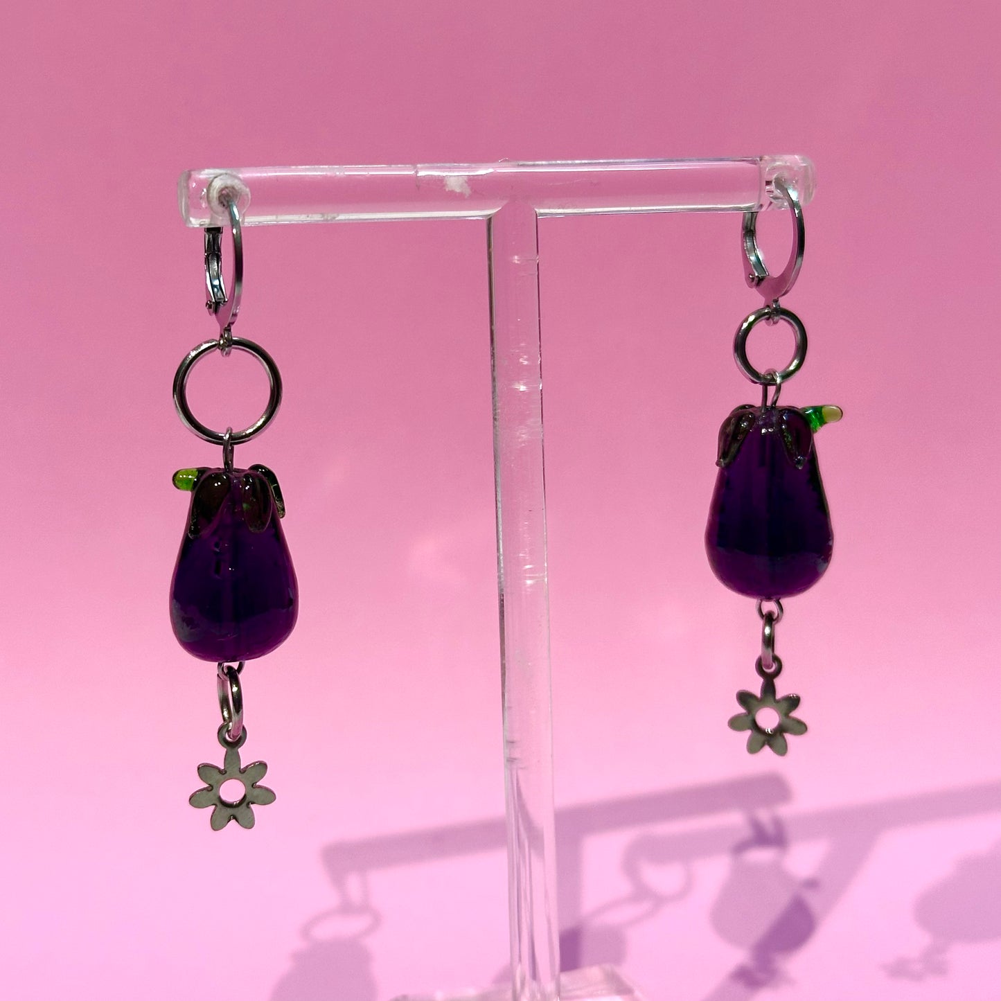 Eggplant Charm Earrings