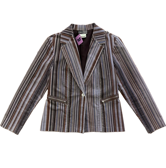 Y2K Striped Blazer Jacket - M
