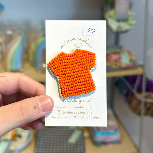 Beaded Orange Shirt Pin