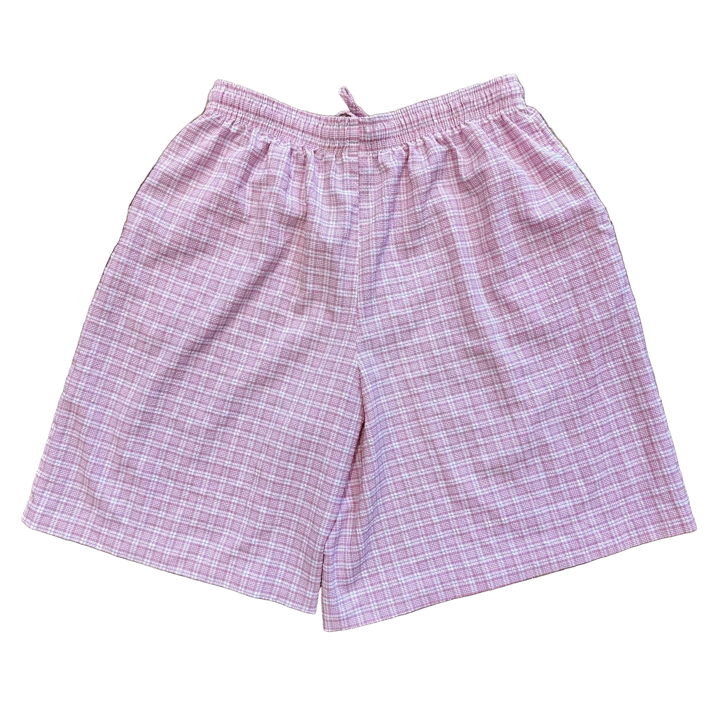 Y2K Pink Plaid Long Shorts - L
