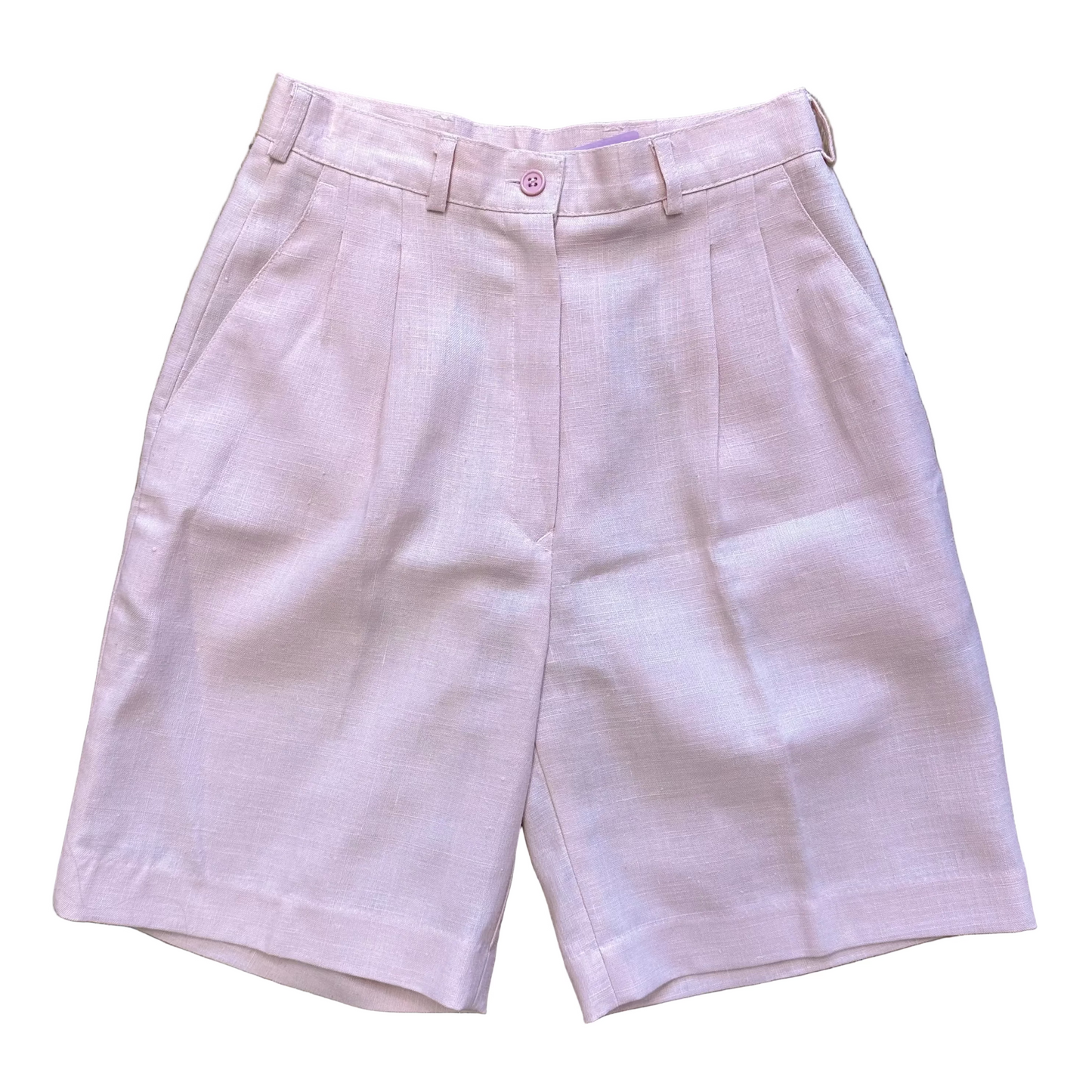 80s Pink Linen Blend Shorts - S