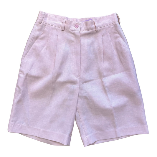 80s Pink Linen Blend Shorts - S