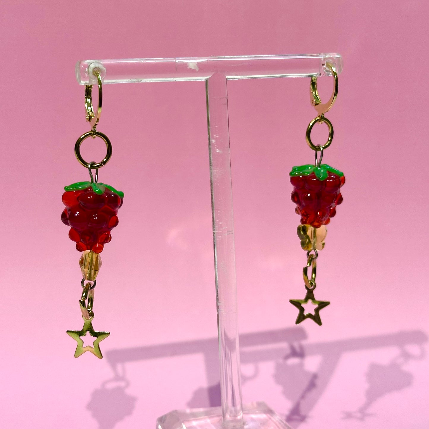 Raspberry Charm Earrings