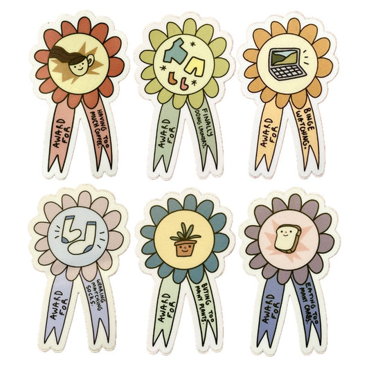 Self-Care Award Ribbon Stickers by Myling Pak
