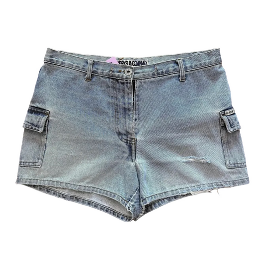 Y2K Mid-Rise Distressed Denim Shorts (S)