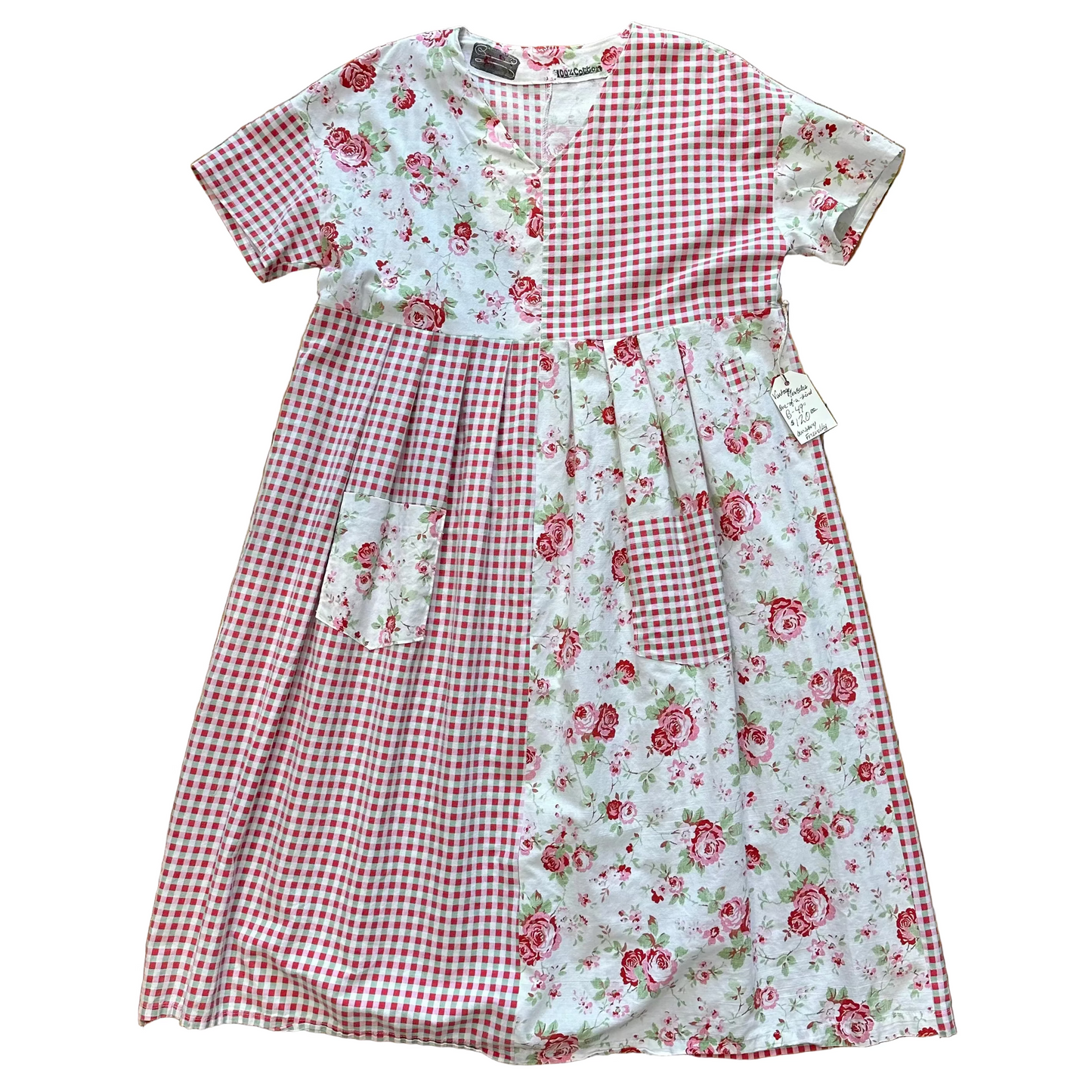 Patchwork Gingham Floral Dress by Jenette Textiles