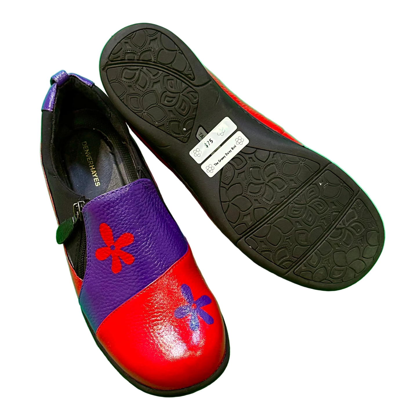 Red & Purple Daisy Loafers (8.5W)