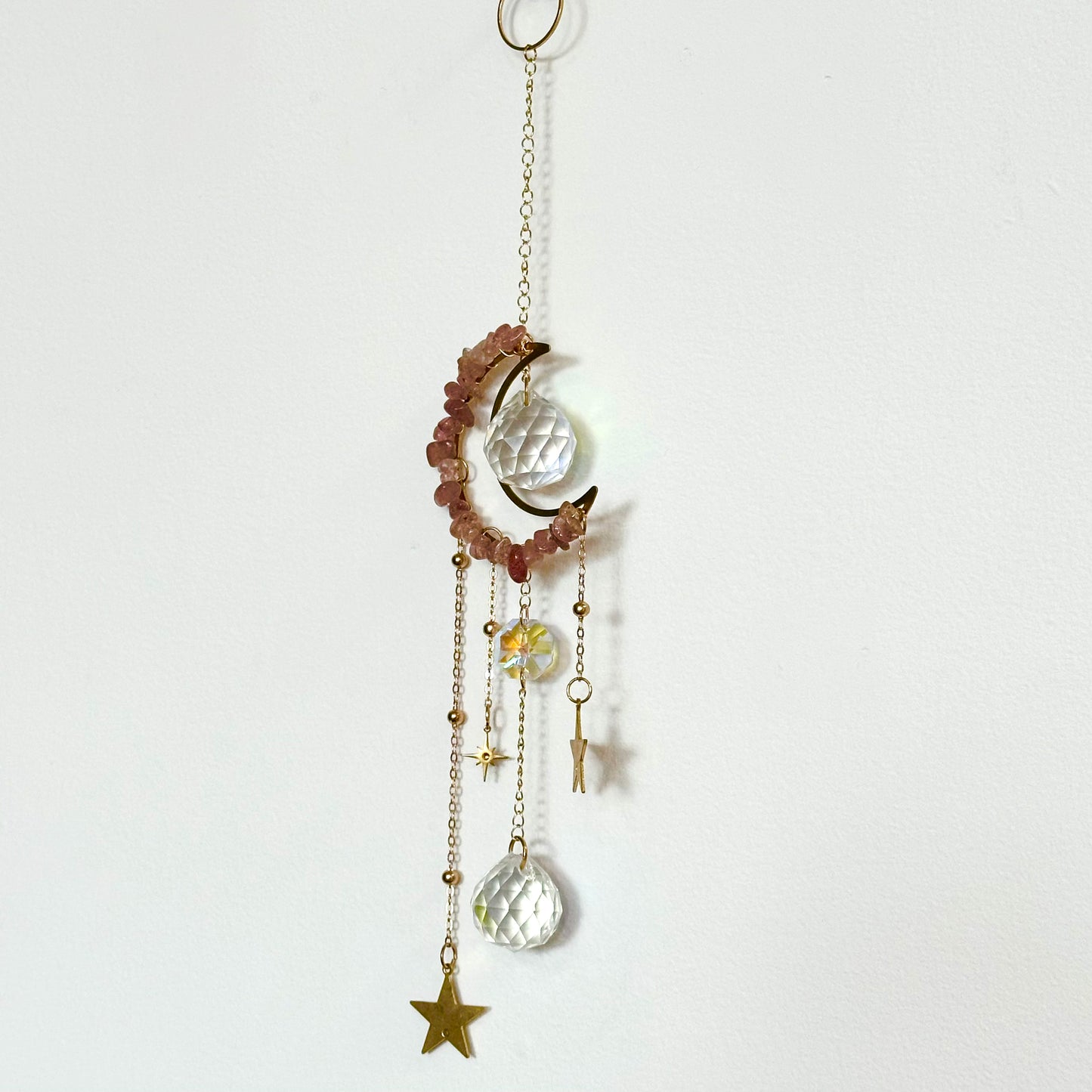 Crescent Moon and Stars Suncatcher  by Sankalpa Studio