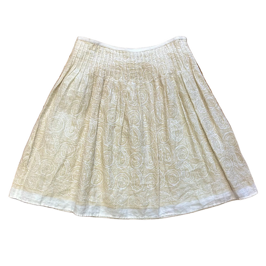 Y2K Paisley Linen Pleated Skirt - 2XL