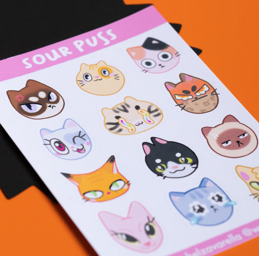 Sour Puss Sticker Sheet