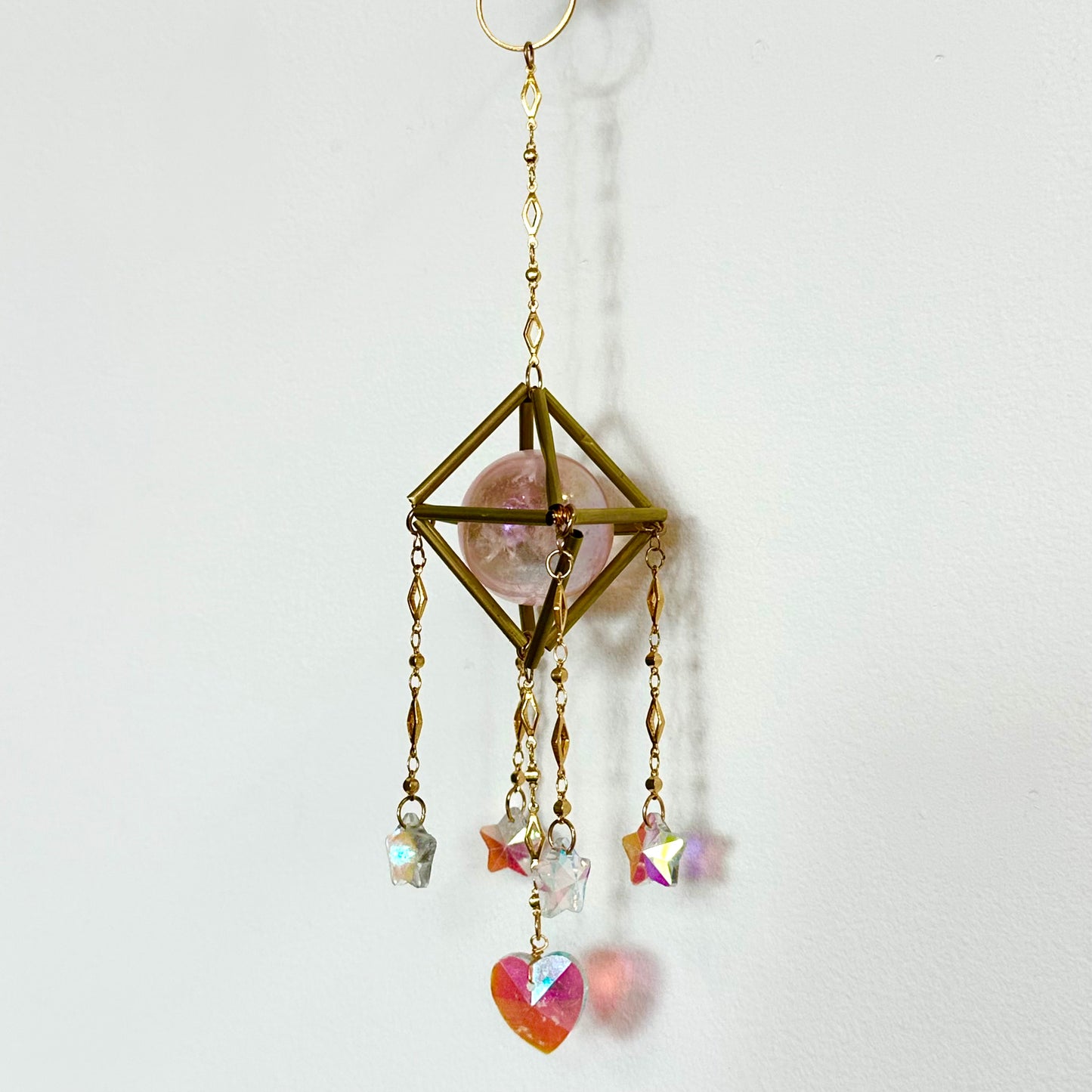 Mini Pink Aura Suncatcher, Rainbow Maker by Sankalpa Studio