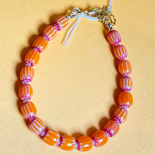Orange Beaded Bracelet - Lay Low Goods