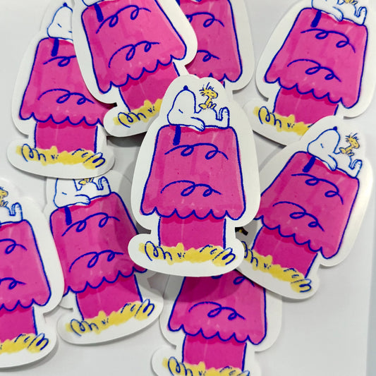Puppy House Sticker by Micah Lattes