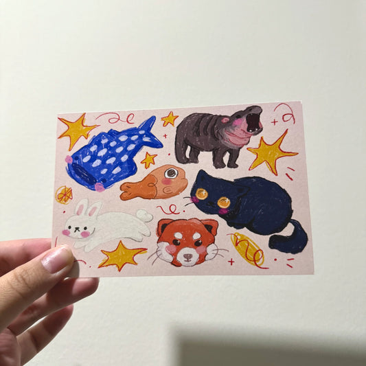 My Favourite Animals Postcard by Micah Lattes