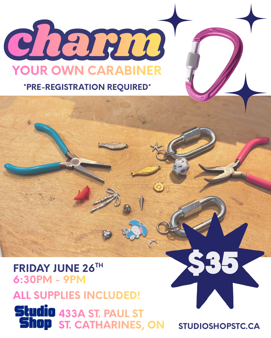Carabiner Charm Workshop: Pride Event