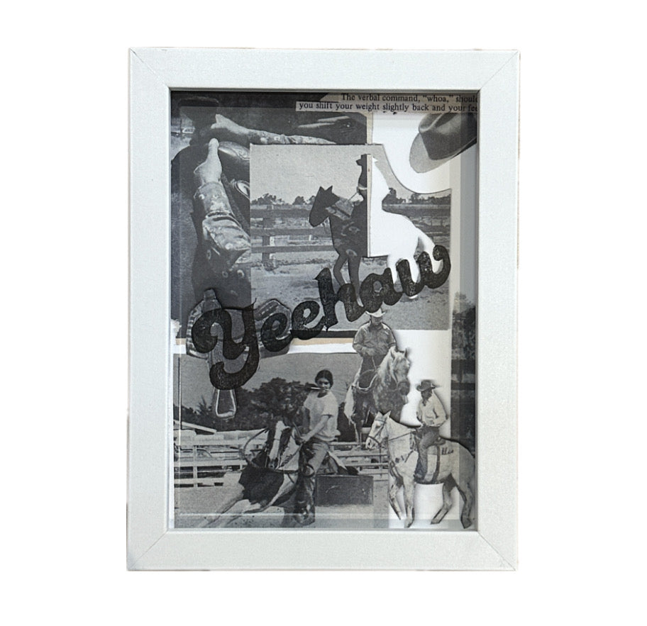 Framed Yeehaw Lino Print By Jordyn Stewart