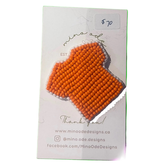 Beaded Orange Shirt Pin