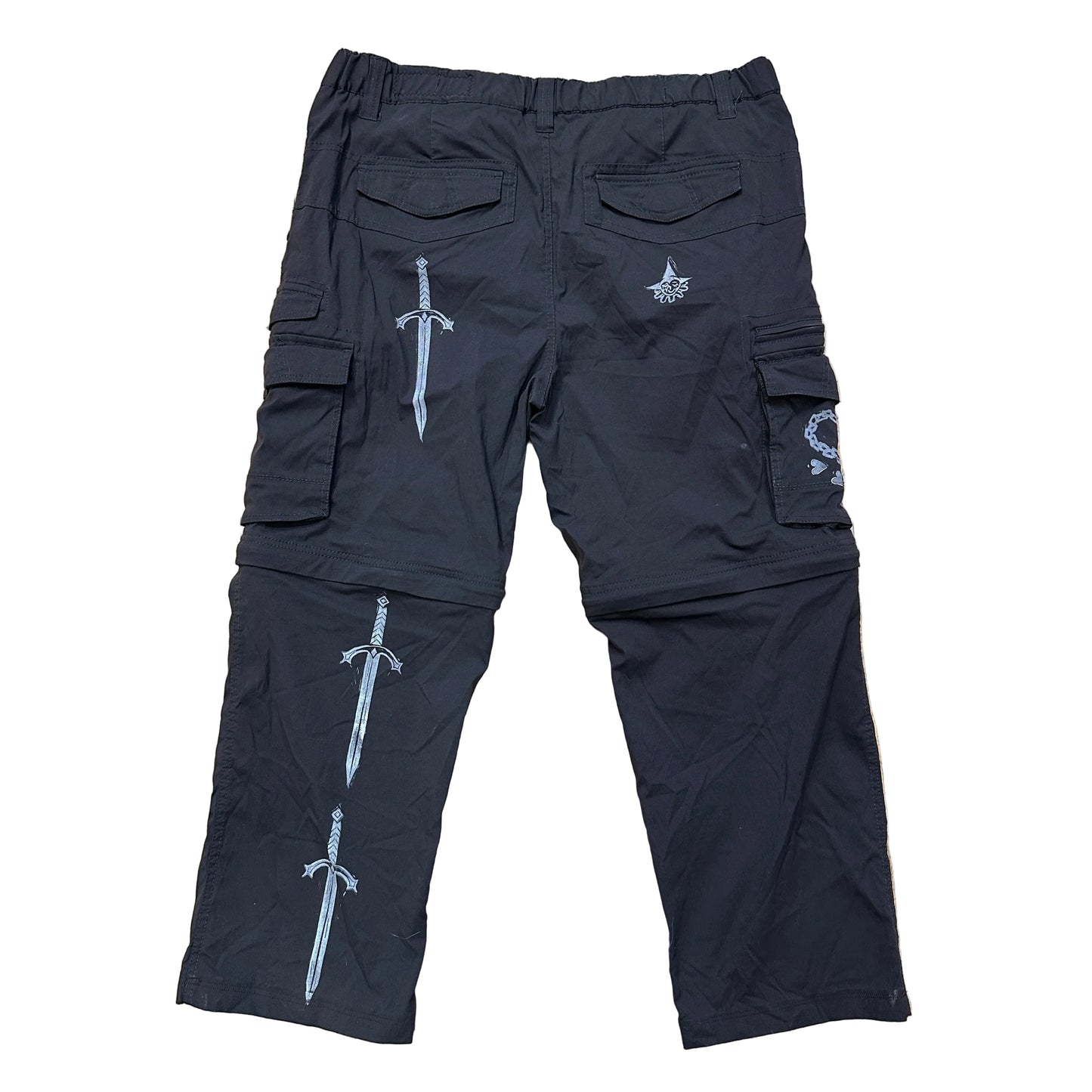 Lino Print Zipper Cargo Pants by Arcane Pierrot