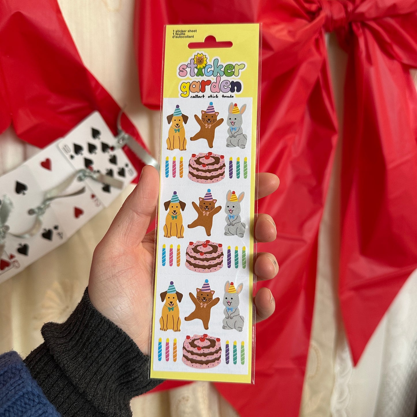 Birthday Cake Animals Sticker Sheet