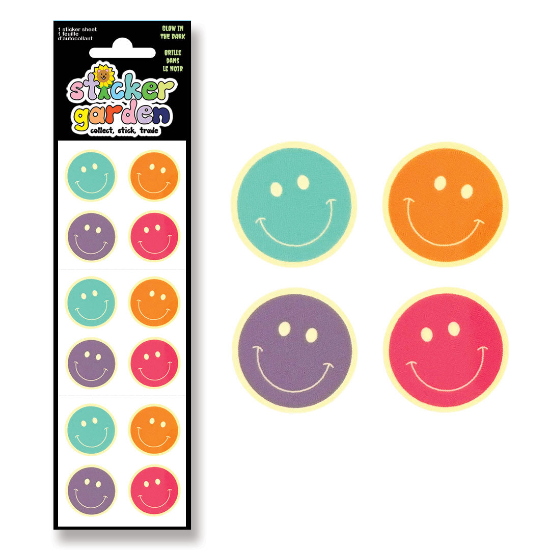Glow in the Dark Happy Face Sticker Sheet