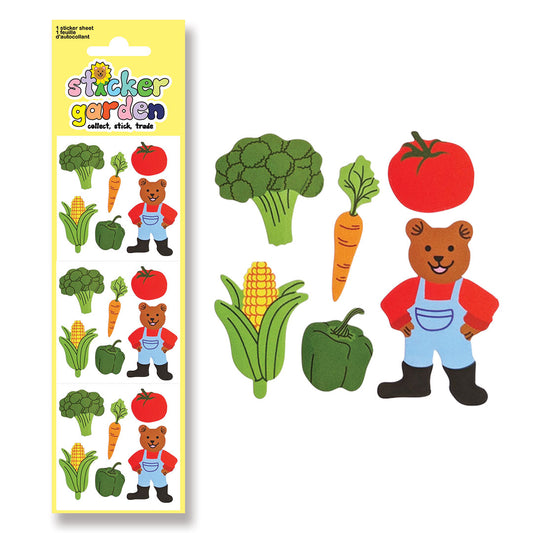 Glossy Farmer Bear Sticker Sheet