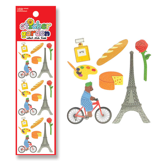 Twinkle Biking in Paris Sticker Sheet