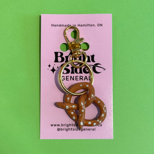 Bright Side General Ceramic Bag Charm - Pretzel