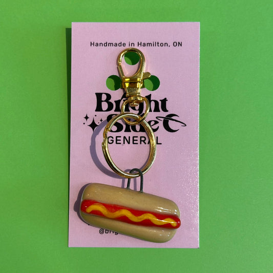 Bright Side General Ceramic Bag Charm - Hotdog