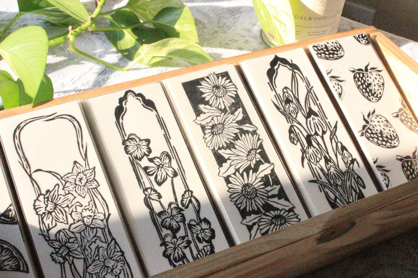 Linocut Bookmarks by Rennie Prints