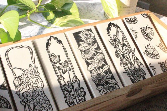Linocut Bookmarks by Rennie Prints
